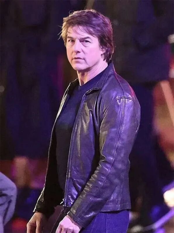 Tom Cruise Mission Impossible 8 Black Leather Jacket