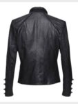 Womens Black Military Leather Jacket.