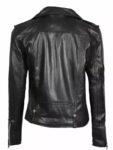 Amber Women’s Black Leather Asymmetrical Moto Jacket.