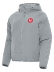 Atlanta Hawks Antigua Gray Universe Puffer Jacket