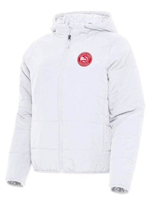 Atlanta Hawks Antigua Gray Universe Puffer Jacket. (2)