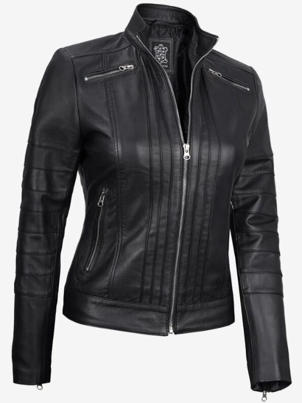 Bergamo Women's Cafe Racer Leather Jacket