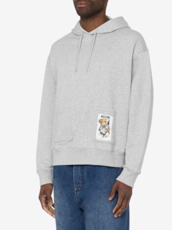 Hooded Sweatshirt with Teddy Bear Patch.