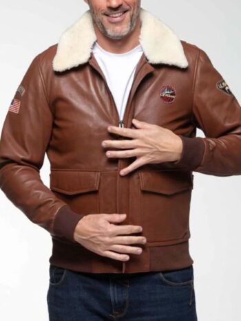 Maverick Tom Cruise Pilot Flight Bomber Leather Jacket.