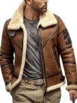 Men’s Aviator B3 Flight Lambskin Leather Shearling Jacket