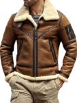 Men’s Aviator B3 Flight Lambskin Leather Shearling Jacket