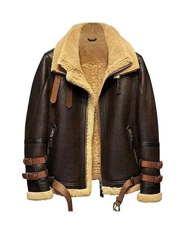 Men's B3 Flight Shearling Aviator Leather Jacket.