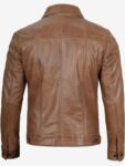 Men’s Real Leather Camel Brown Trucker Jacket.