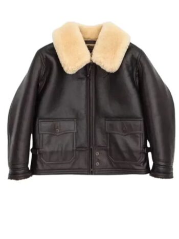 Navy M-445A Flight Shearling Leather Jacket.