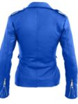 Women Blue Brando Lamb Skin Jacket