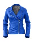 Women Blue Brando Lamb Skin Jacket