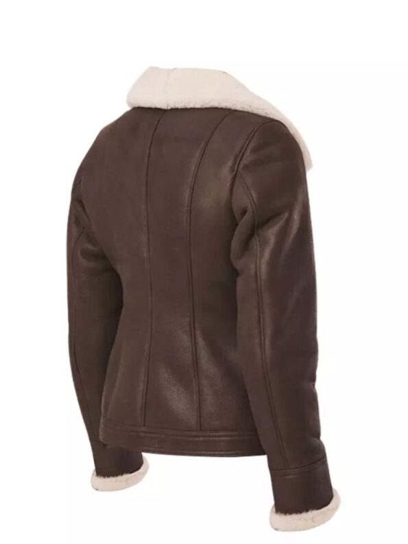 Women Brown B3 RAF Aviator Shearling Jacket