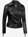 Women’s Asymmetrical Leather Motorcycle Jacket