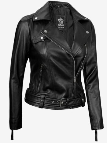 Women's Asymmetrical Leather Motorcycle Jacket