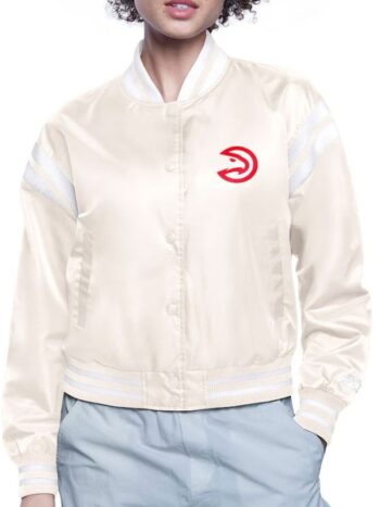 Women’s Atlanta Hawks Starter Satin Varsity Jacket.