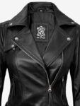 Women’s Asymmetrical Leather Motorcycle Jacket