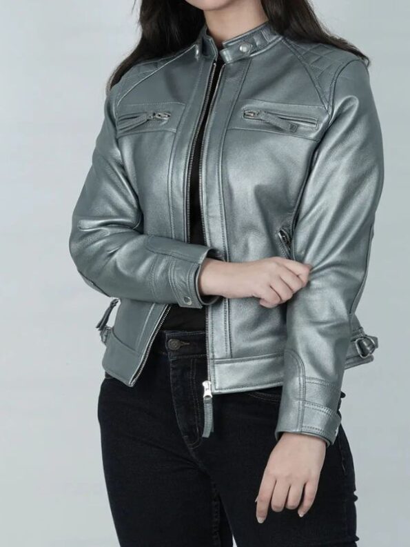 Womens Real Leather Motorcycle Jacket