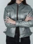 Women’s Silver Motorcycle Jacket