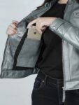 Women’s Silver Motorcycle Jacket