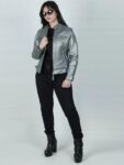 Women’s Silver Motorcycle Jacket