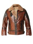 men’s b3 aviator brown shearling leather jacket