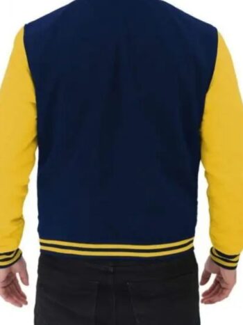 Blue and Yellow Varsity Leather Jacket