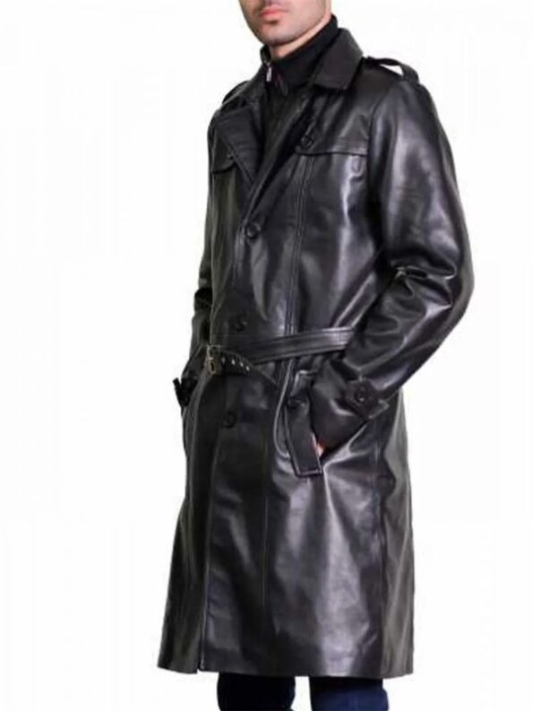 Elon Musk Black Leather Duster