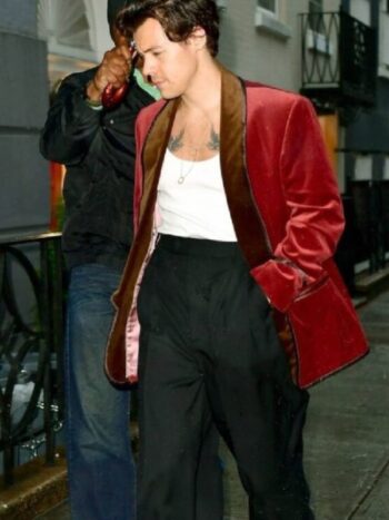 Harry Styles Red Smoking Jacket