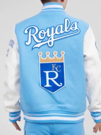 Kansas City Royals Varsity Light Blue and White Jacket