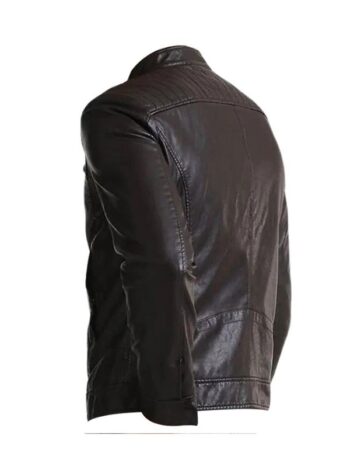 Mark Black Leather Racer Jacket.