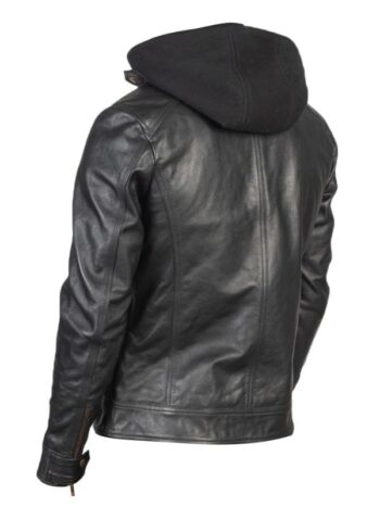 Men Black Leather Racing Jacket