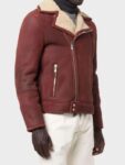 Men’s Aviator Burgundy Leather Jacket