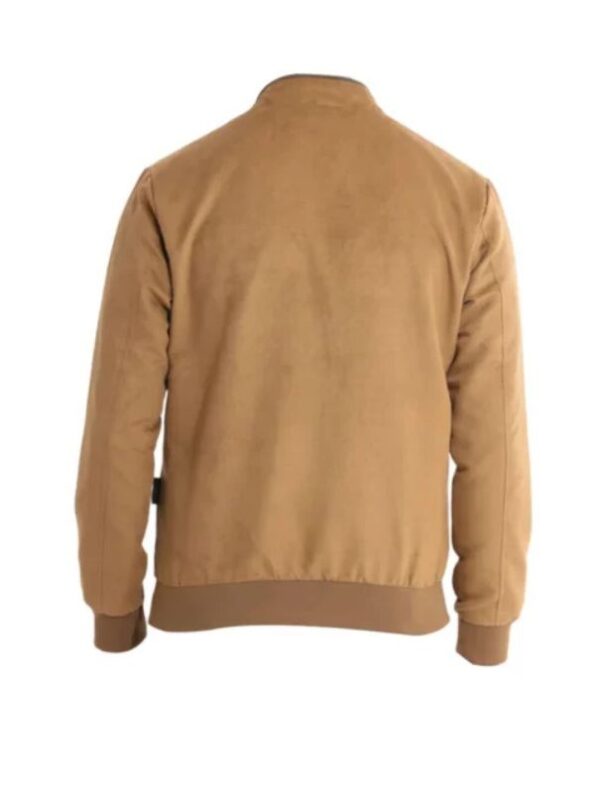 Men’s Beige Suede Bomber Jacket