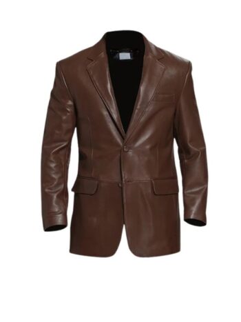 Mens Classic Brown Leather Blazer