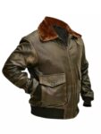 Men’s G-1 Flight Distressed Brown Aviator Jacket.