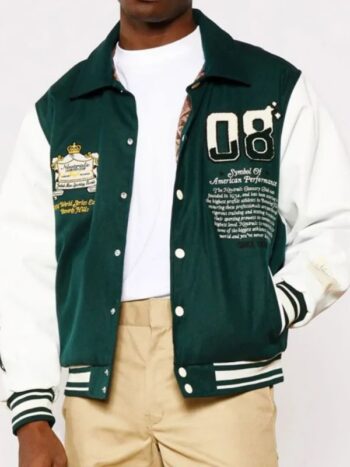 Neutrals Country Club Green Varsity Jacket.