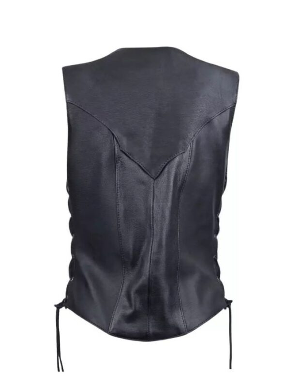 Women Biker Leather Vest.