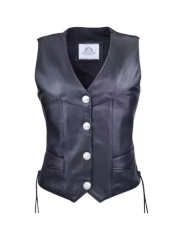 Women Biker Leather Vest