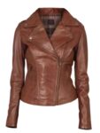 Women Elegant Asymmetrical Moto Jacket.